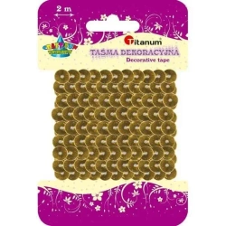 Cekiny na taśmie 6mm 2m złote - Titanum