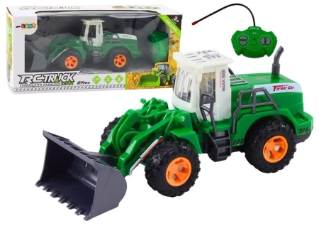 Koparka zdalnie sterowana zielona - Leantoys