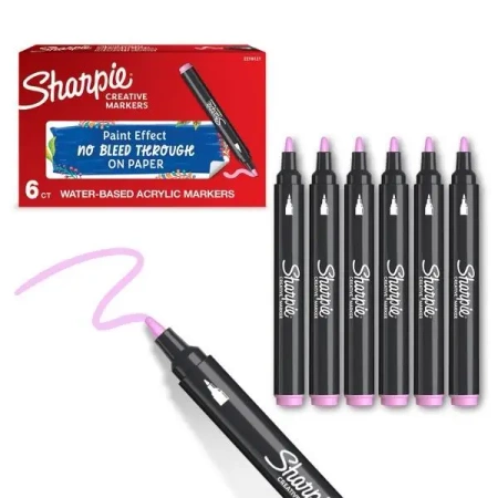 Markery akrylowe różowe (6szt) - Sharpie