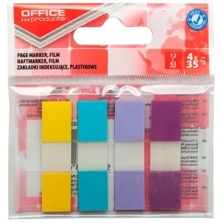 Zakładki indeksujące zawieszka 4 kolory pastelowe - OFFICE PRODUCTS
