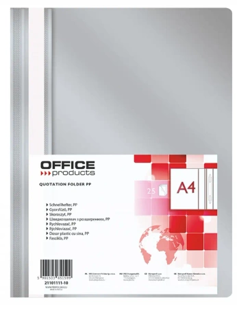 Paczka Skoroszyt OFFICE PRODUCTS PP szary 25 sztuk