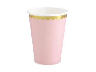Kubeczki jasnoróżowe 220ml 6szt - PartyDeco