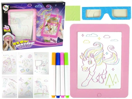 Tablica podświetlana 3D różowa - Leantoys