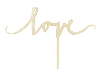 Topper drewniany Love 16cm - PartyDeco