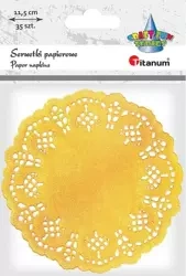 Serwetki papierowe okrągłe 11,5cm złote 35szt. - Titanum