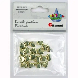 Koraliki plastikowe lustrzane serca 12x9mm 20szt - Titanum