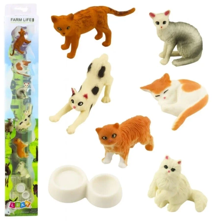 Zestaw mini figurki koty 4-6cm 7szt - Leantoys