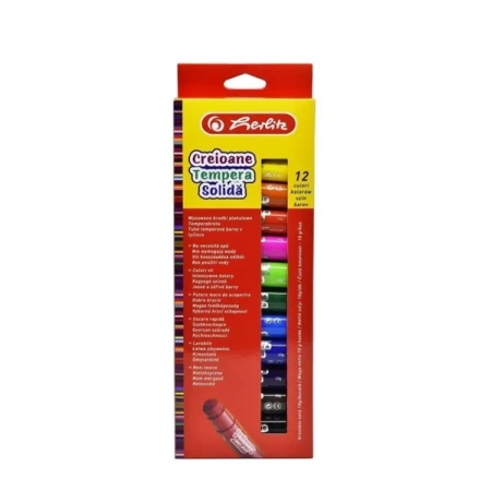 Kredki plakatowe w sztyfcie 12 kolorów - HERLITZ