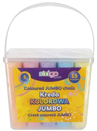 Kreda chodnikowa Jumbo kolorowa 15szt - Strigo