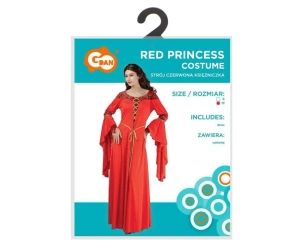 Strój dla dorosłych Księżniczka czerwona rozm. M - Godan