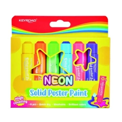 Farby plakatowe w sztyfcie neon 10g 6 kolorów - Keyroad
