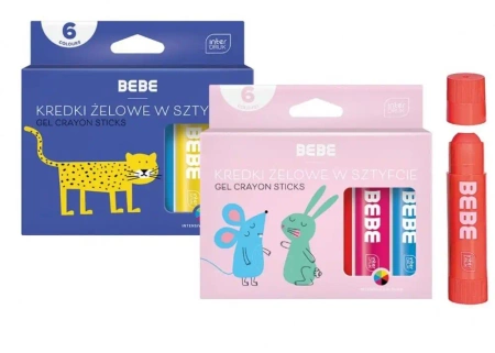 Kredki żelowe w sztyfcie 10g 6 kolorów BB Kids mix - INTERDRUK