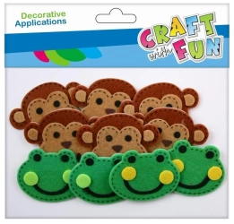 Żaba i małpa filcowa samoprzylepna 10szt - Craft with Fun