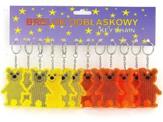 Brelok zawieszka odblaskowa miś 7cm 12szt - ADAR