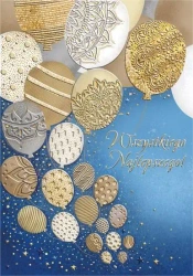 Karnet A5 Urodziny - Złote balony - Henry