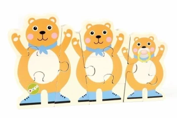 Puzzle dwustronne drewniane Miś - Oops