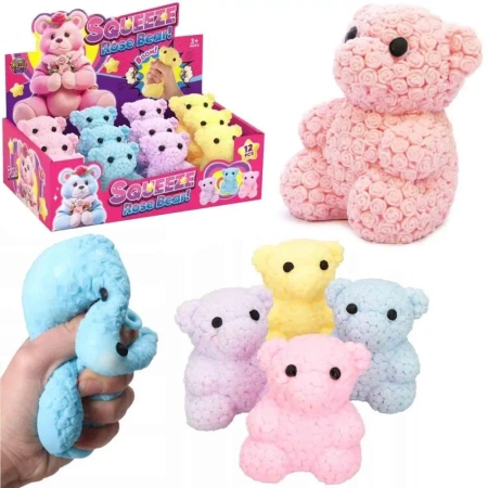 Gniotek Miś do ściskania kwiaty MIX - Trifox