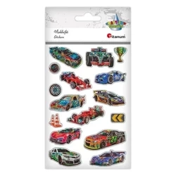 Naklejki wypukłe wyścigówki hologram 16szt - Titanum