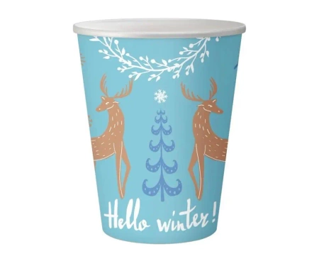 Kubeczki papierowe Hello Winter 250ml 6szt - Godan