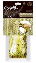 Kurtyna B&C złota spirale srebrne gwiazdki 100x200 - Godan