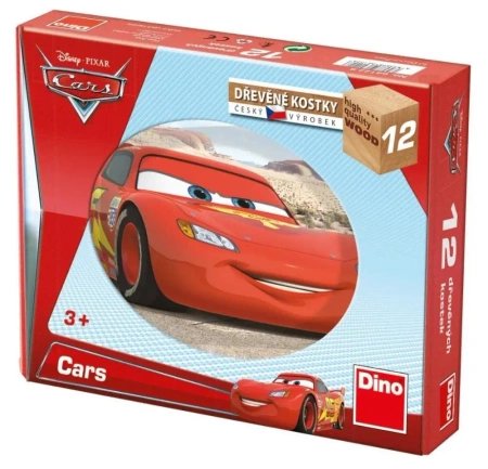 Klocki drewniane obrazkowe Auta Cars 12el - Dino Toys