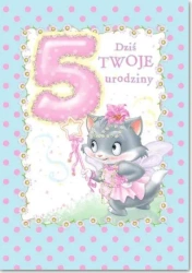 Kartka okolicznościowa Urodziny 5 MF10 - Trend
