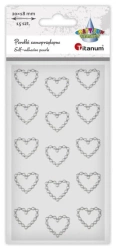 Perełki samoprzylepne Serca białe 15szt - Titanum