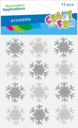 Naklejki Samoprzylepne Płatek Śniegu 12szt Boże Narodzenie Craft with Fun 567306