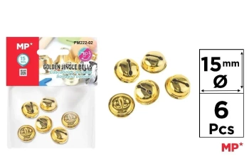 Dzwonek złoty 15mm 6szt - MP Main Paper