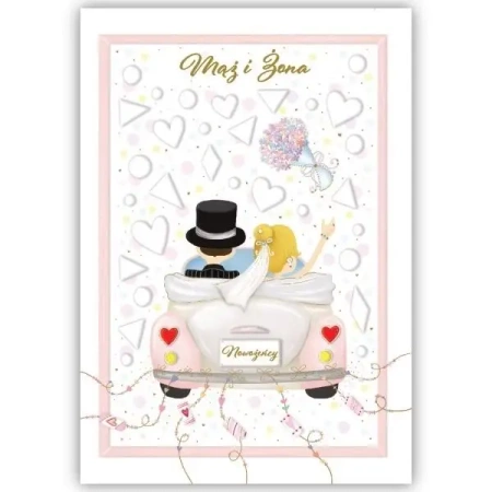 Kartka okolicznościowa na ślub - Mąż i żona - Trend