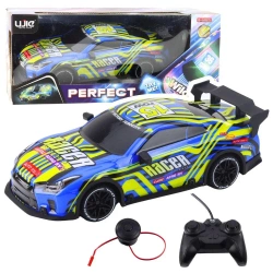 Samochód sportowy R/C niebieski żółty - Leantoys