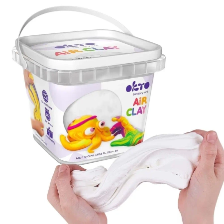 Zestaw lekkiej powietrznej ciastoliny bialy 910ml - Okto