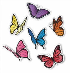 Dekoracje okienne dwustronne - Motyle 02 6szt - LearnHow