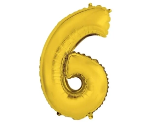 Balon foliowy 6 złoty 35cm - Godan