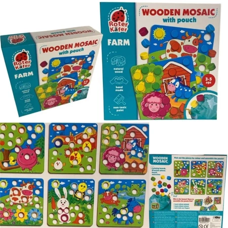 Gra edukacyjna Drewniana mozaika - farma - Roter Kafer