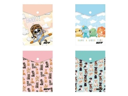 Teczka kopertowa na zatrzask M A6 PP dziecięcy mix - MFP