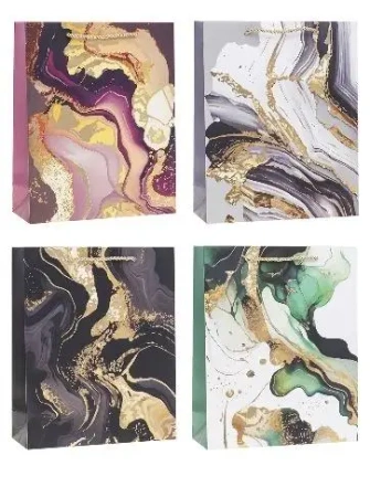 Torebka ozdobna 26x32x10cm hot-stamp mix ROZETTE