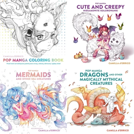Pop manga coloring book PAKIET 4 kolorowanek - Camilla D'Errico