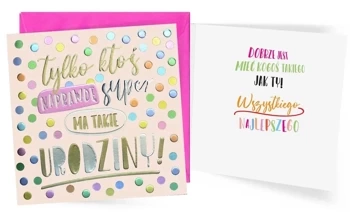 Karnet Urodziny (kropki) - Kukartka