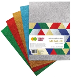 Arkusze piankowe A4 5 kolorów Metalic HAPPY COLOR - GDD