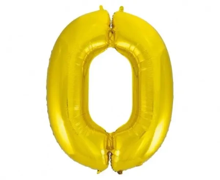 Balon foliowy B&C cyfra 0 złota 9 cm - Godan