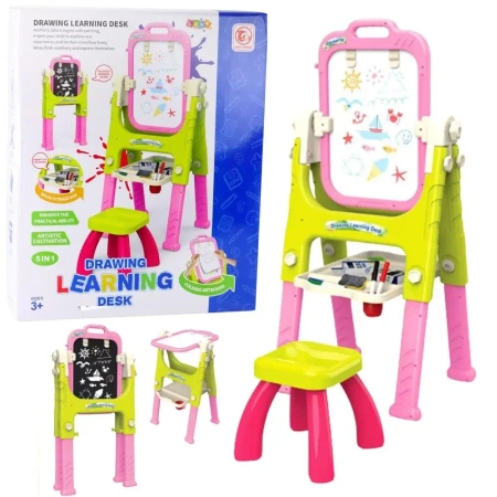 Tablica edukacyjna 5w1 z krzesełkiem - Leantoys