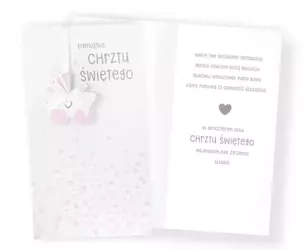 Karnet PM-221 Chrzest (różowy) - Kukartka