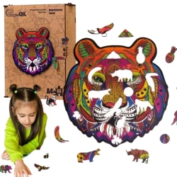 Puzzle drewniane eko 66 Majestatyczny tygrys A4 - PuzzleOK