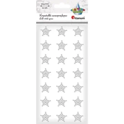 Kryształki samoprzylepne gwiazdki 19x19mm 21szt - Titanum