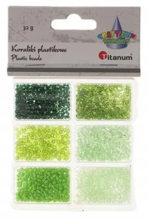 Koraliki plastikowe 6 rozmiarów 32g - Titanum