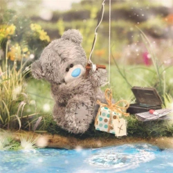 Kartka urodzinowa holograficzna 3D Miś łowiący... - Carte Blanche Greetings Ltd.