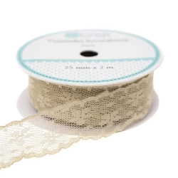 Tasiemka koronkowa beżowa 2,5cmx2m - Dalprint dpCraft
