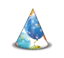 Czapeczki papierowe Sparkling Balloons 6szt - Godan