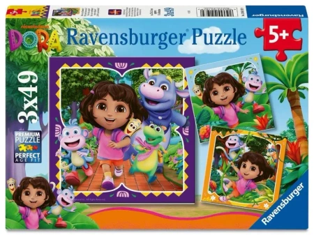 Puzzle dla dzieci 2D: Dora 3x49el - Ravensburger